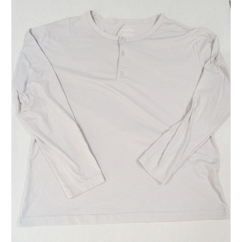 Royal Class Henley Top Women XL Gray Excellent Long Sleeve Cotton Blend Casual